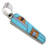 Genuine Sterling Silver Turquoise And Multicolor Inlay Pendant RS42795